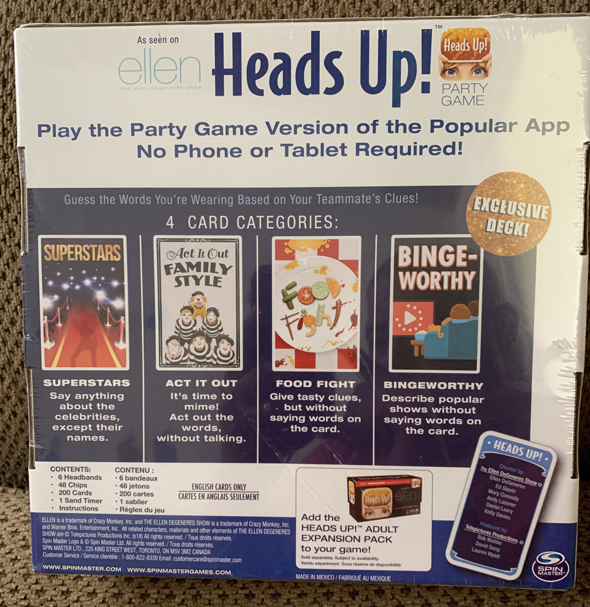New Heads Up! Party Game 3rd Edition As Seen on the Ellen Degeneres Check Pic