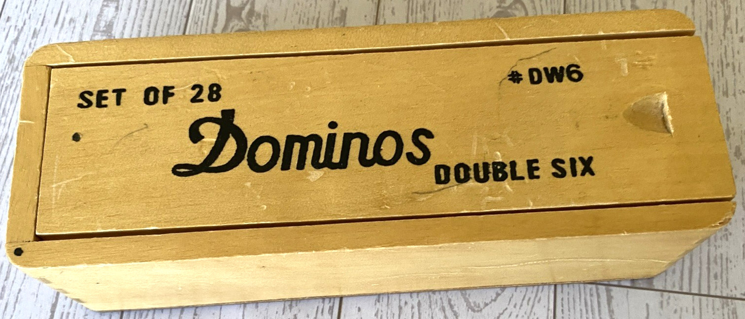Double Six Dominoes Set – 28 Ivory Tiles in Wooden Storage Case Kingstone Tiawan