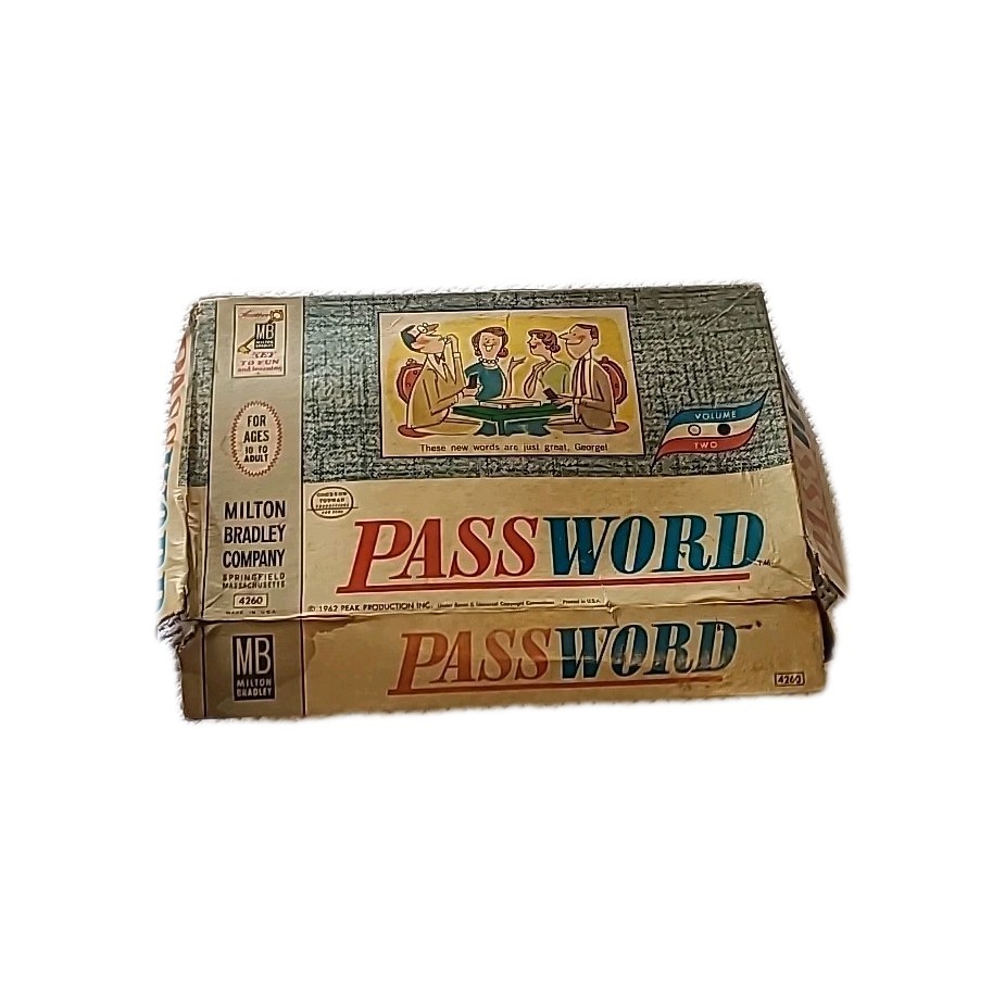 Vintage 1962 Milton Bradley 10-Adult Classic Password Board Game Parts Only