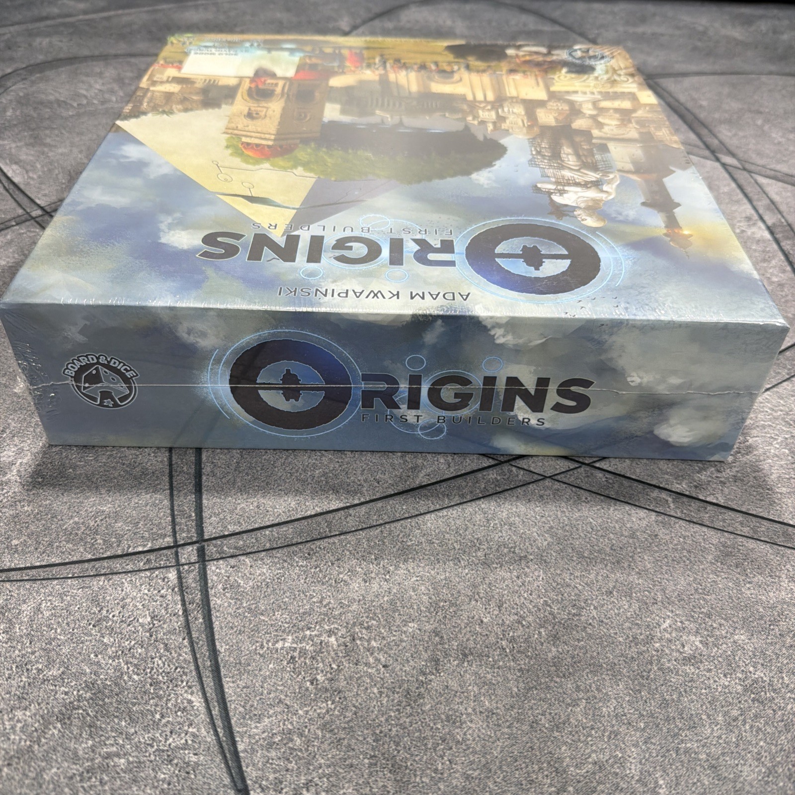 Origins First Builders Strategy Board Game New Board & Dice damaged box