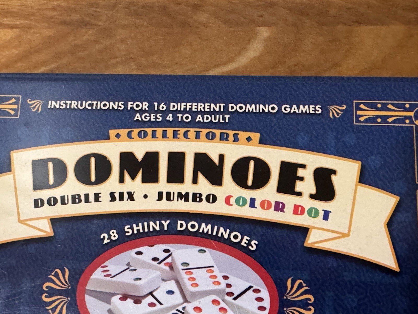Collectors Dominoes, Double Six, Jumbo Color Dot, Age 4+, 16 Games-Starter Piece
