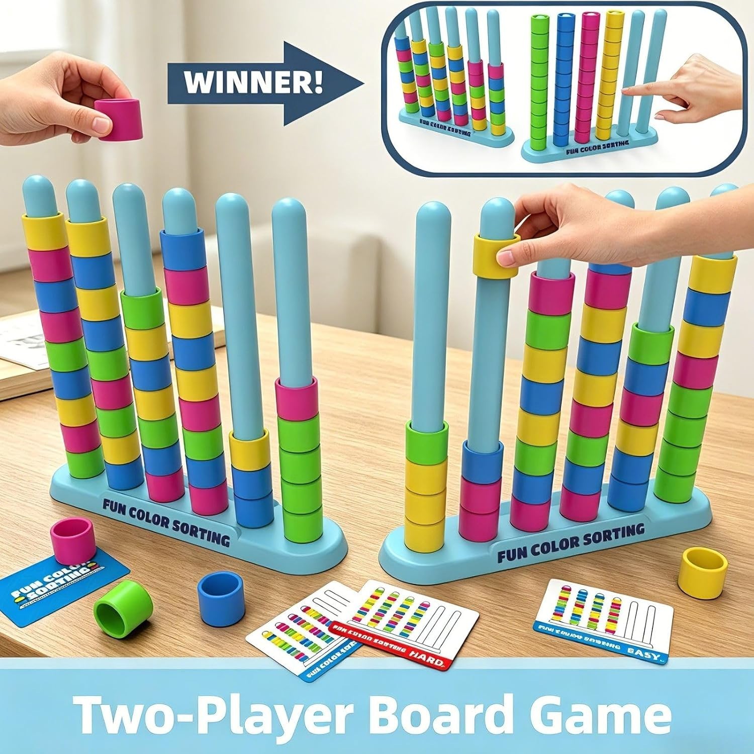 Giant Color Stack Challenge by Relatable – Strategy Stacking Game with 50 Puzzle