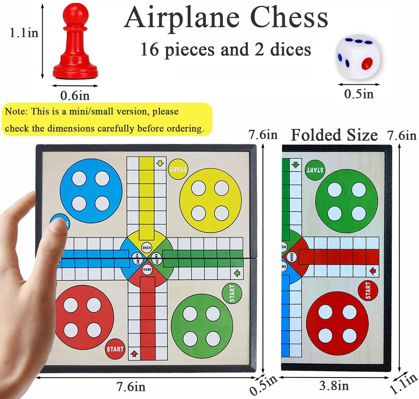 Magnetic Ludo Travel Board Game Set, Folding Design and Light-Weight, Gift for K