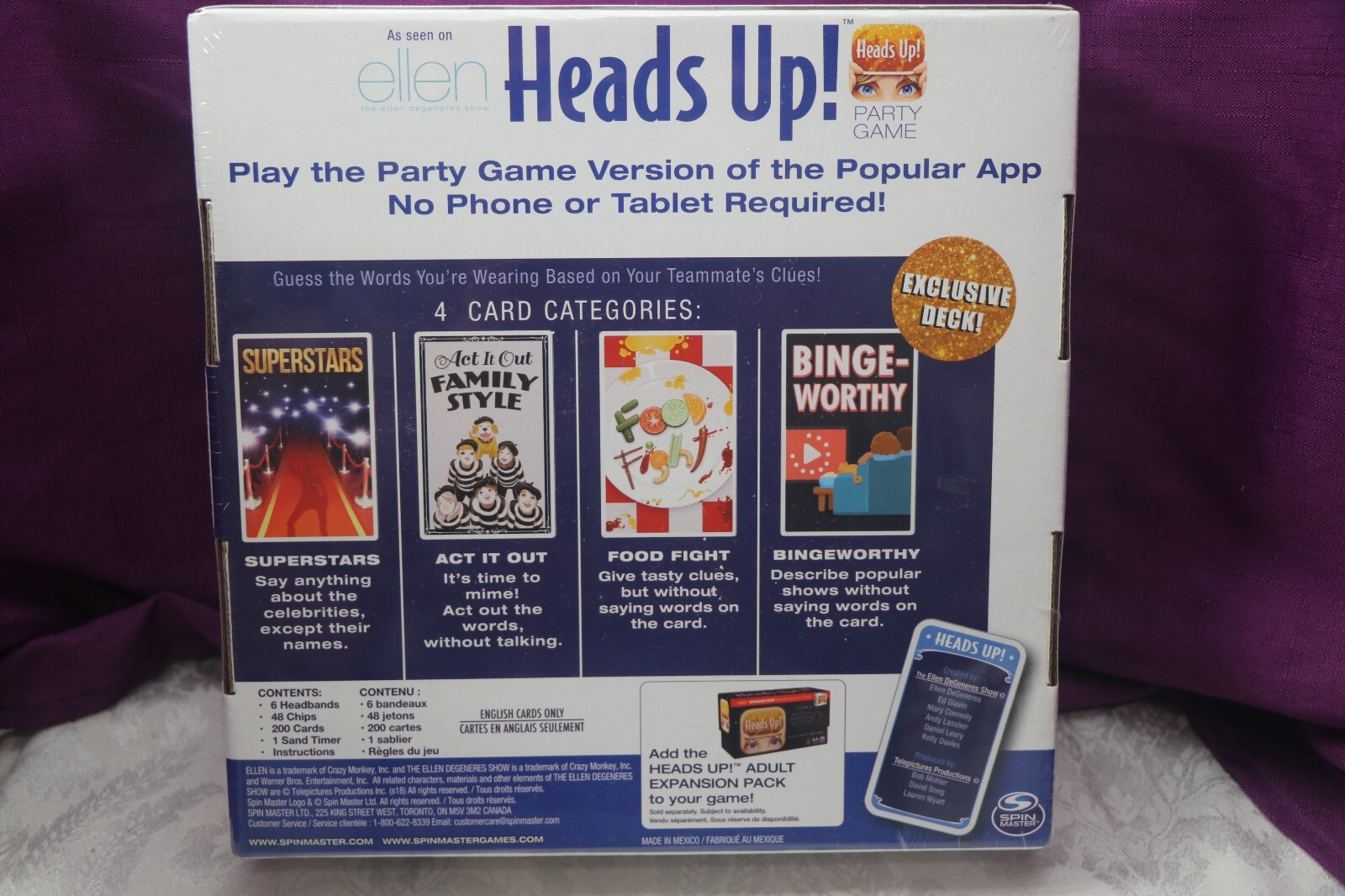 Spin master Heads Up Party Game NEW SEALED