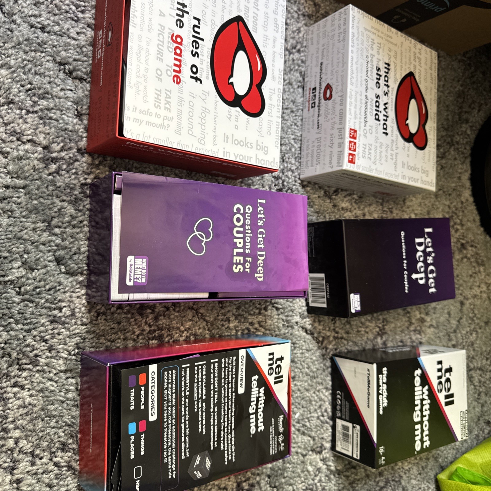 Board Games Lot Of 3 Tell Me Without… Let’s Get Deep and That’s What She Said