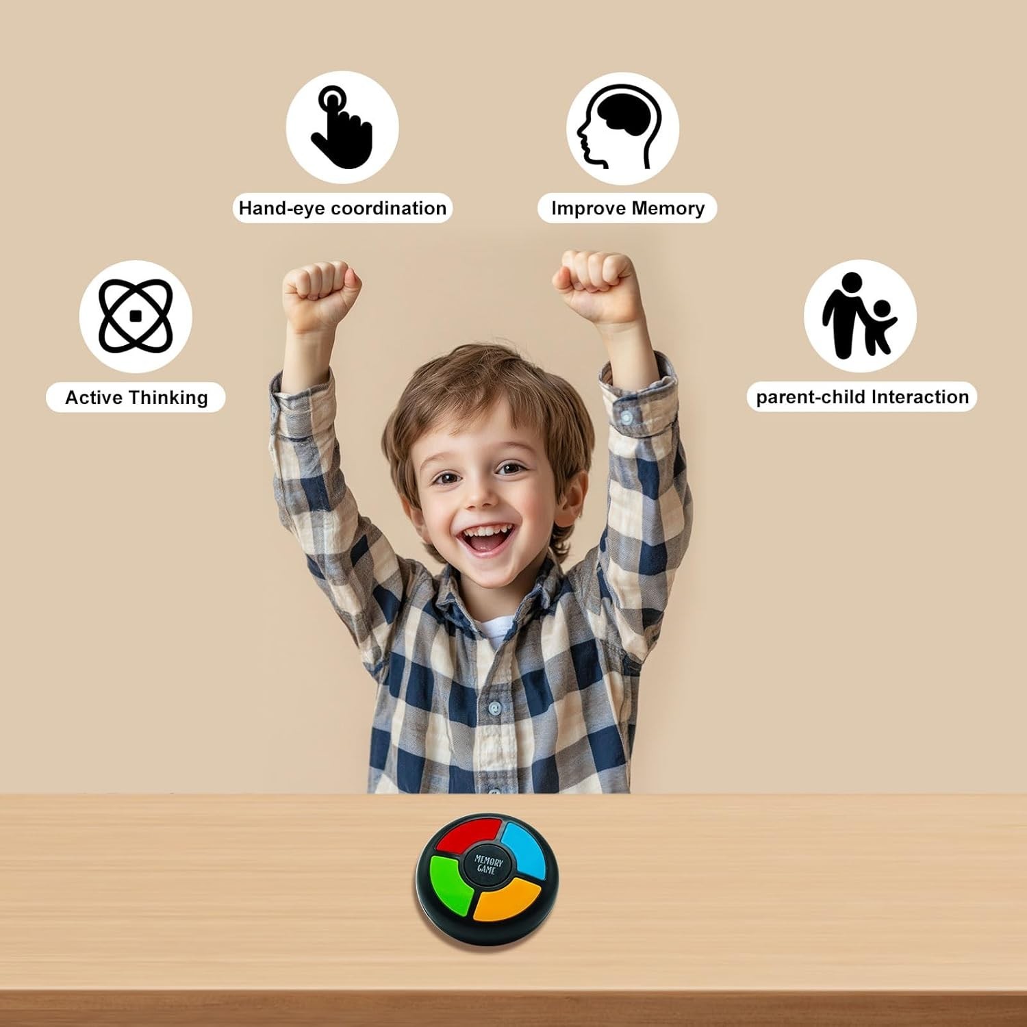 Interactive Handheld Memory Game with Lights – Perfect for Kids Travel