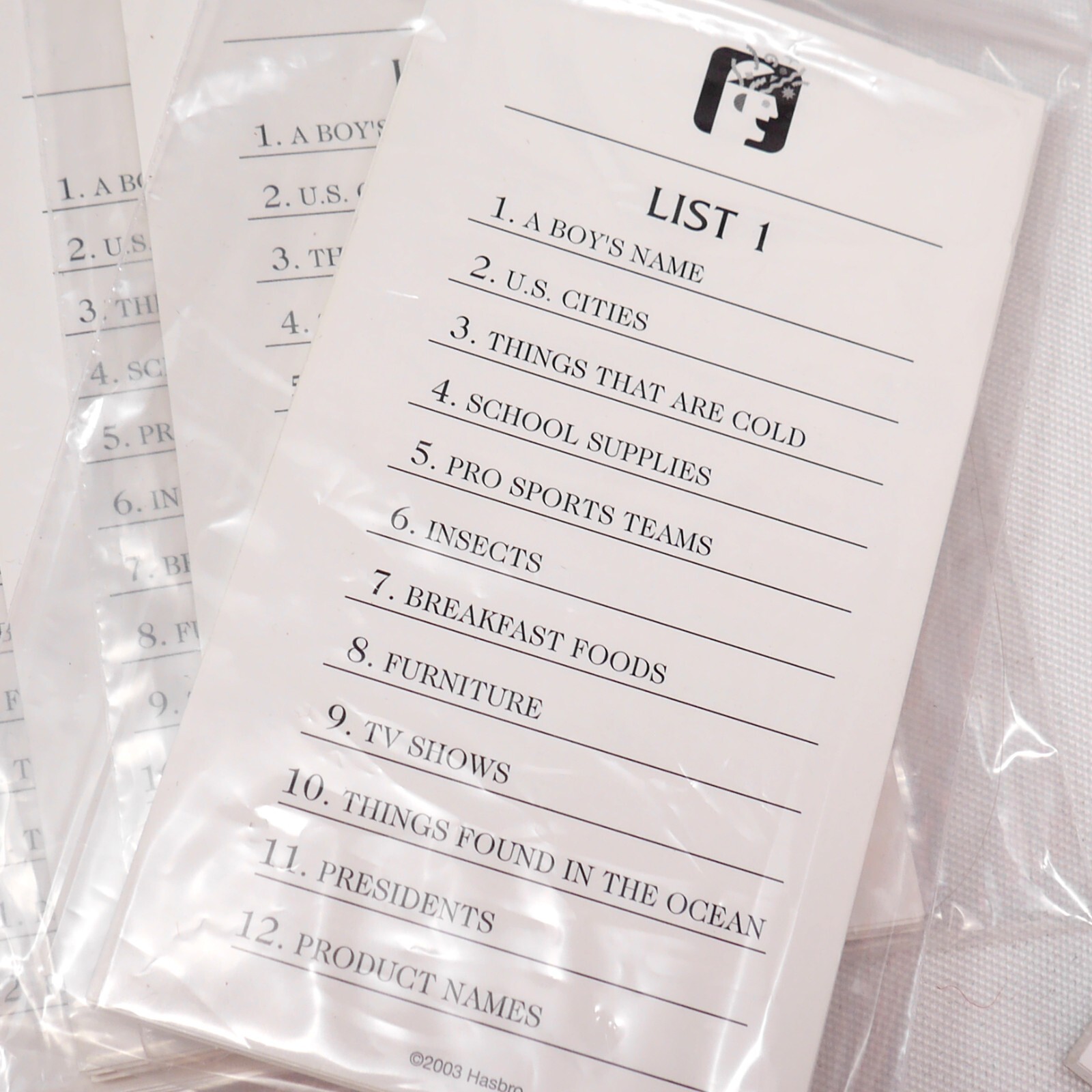 THE GAME of SCATTERGORIES Parker Bros / Hasbro 2003 ~ Get Together Games