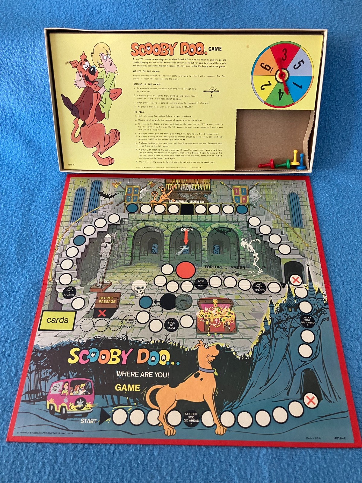 SCOOBY DOO Where Are You Board Game Hanna Barbera MB 1973 Missing Cards