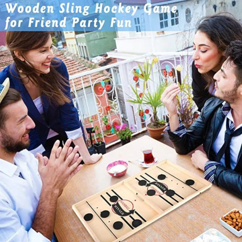 Fast Sling Puck Game Paced Desktop Winner PK Game Board Family Toys Child Gift