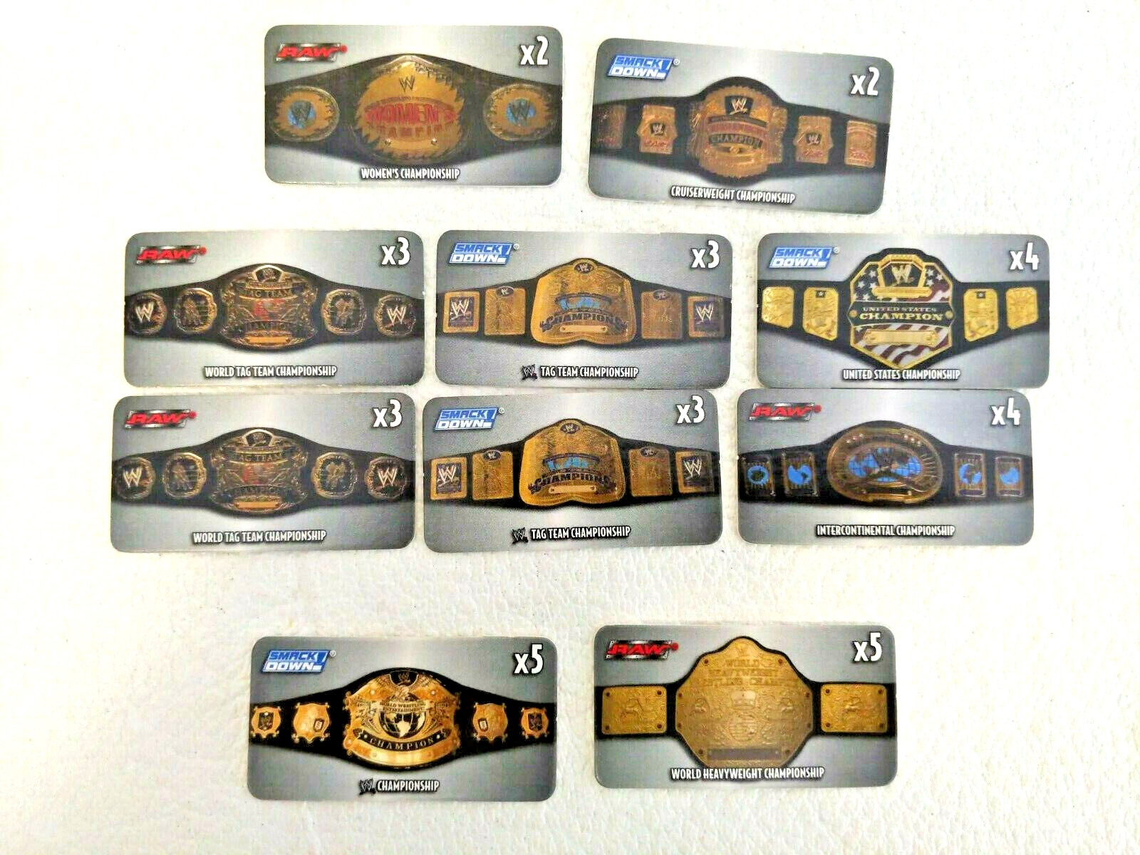 WWE DVD Board Game 2005 Smack Down Raw Replacement Championship Title Pieces