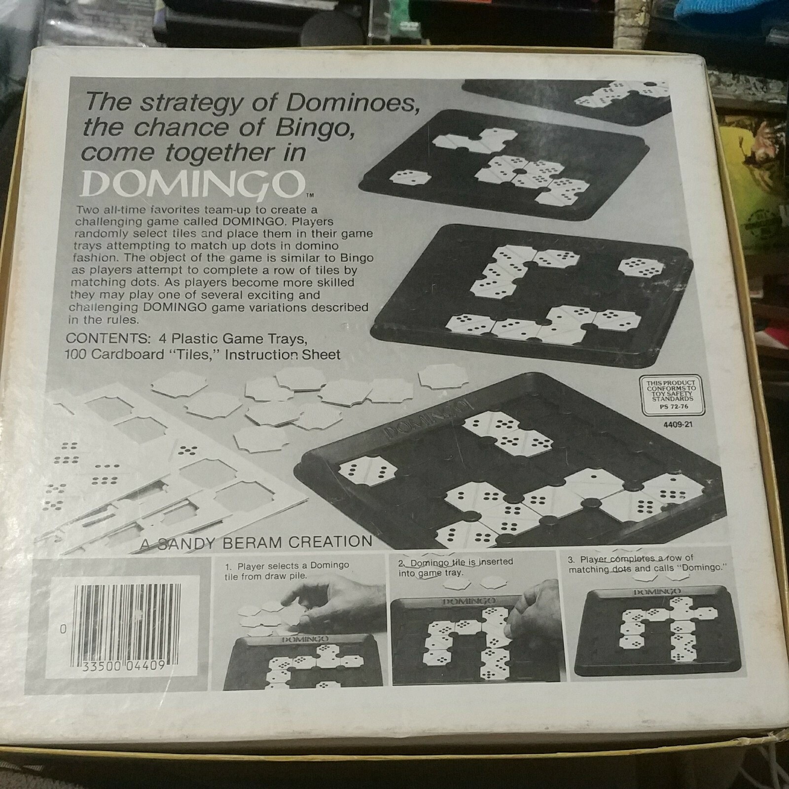 1982 Domingo Board Game-Whitman-Dominoes/Bingo-1 to 4 Players-Complete