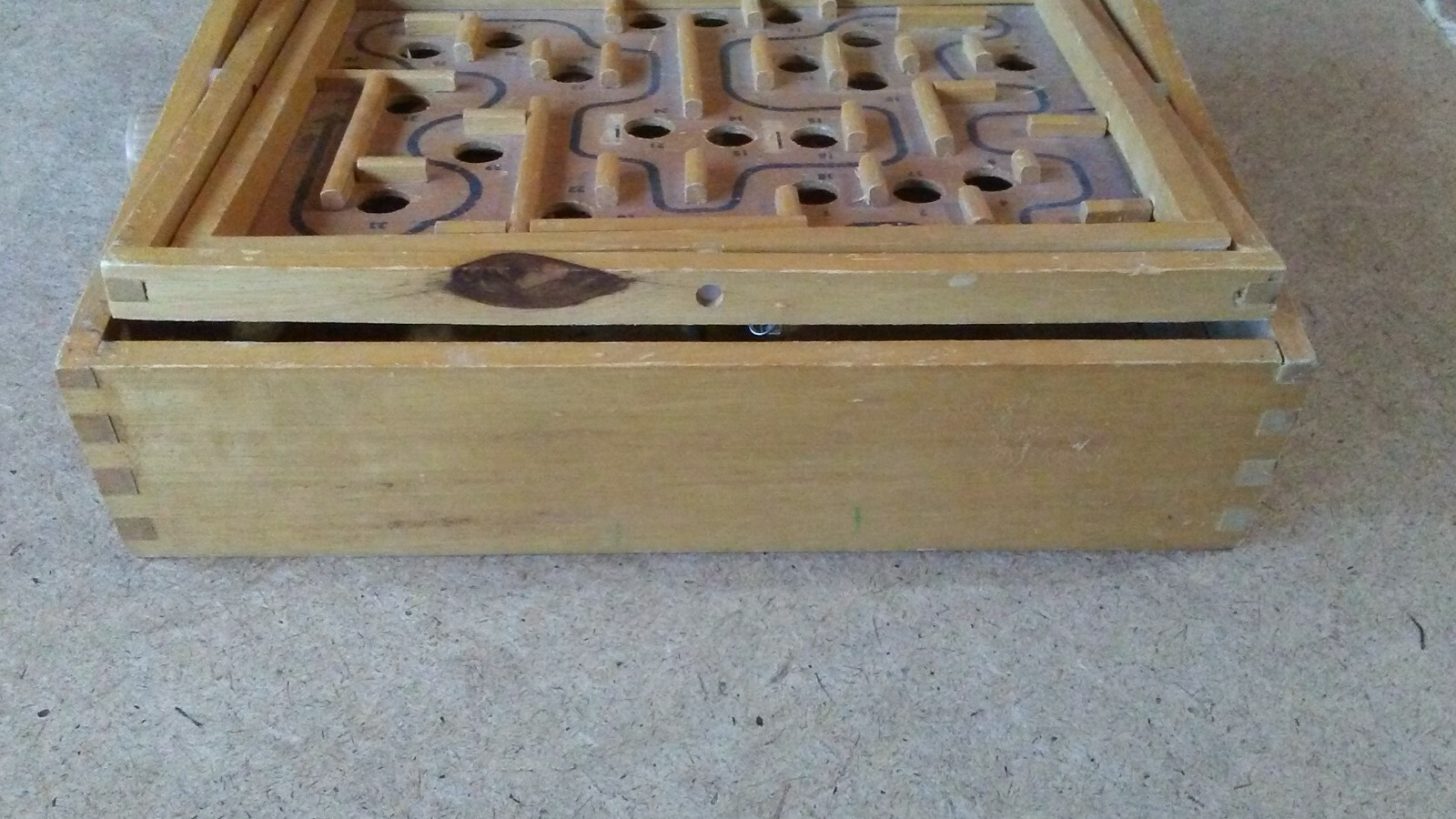 Wooden Labyrinth Marble Vintage Puzzle Game – No Marble