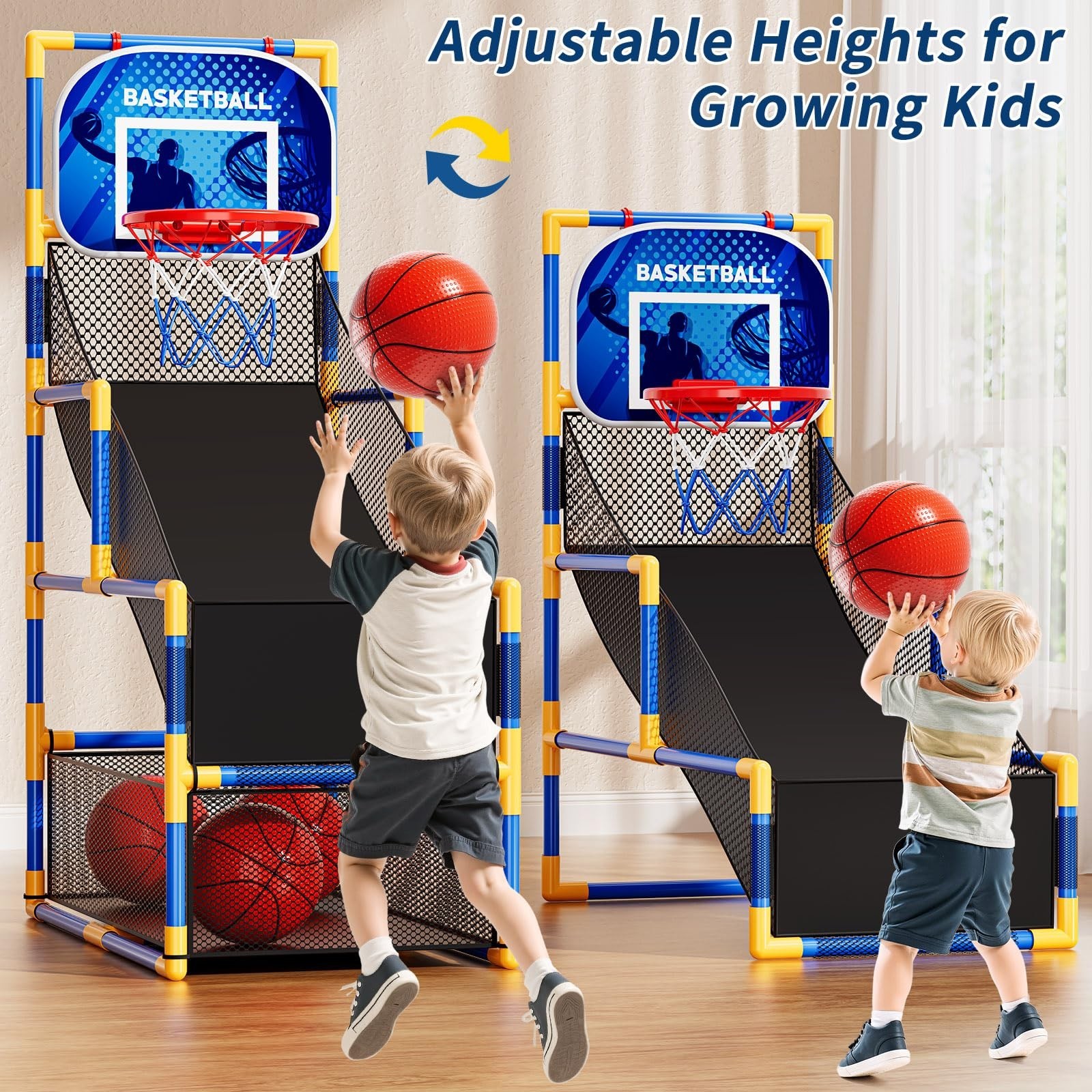 NIPLOOOW Arcade Basketball Game Set for Kids 3-12 Years Old, Kids Basketball …