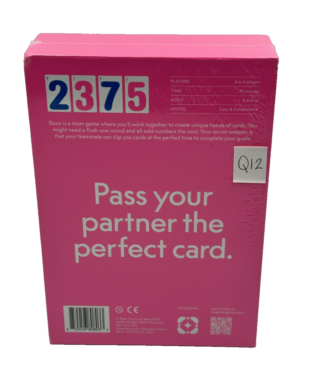 CMYK Duos Card Game Magenta Edition Deluxe Modern Team Play Board Game New