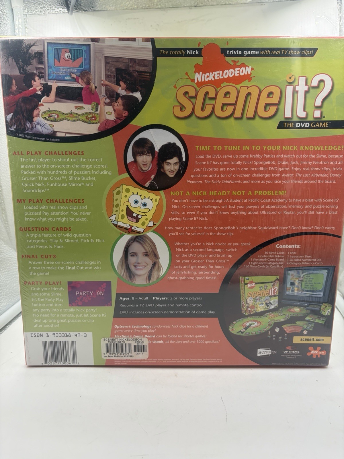 Nickelodeon Nick Scene It? The DVD Board Game Trivia Game 2006 – NIB, New Sealed