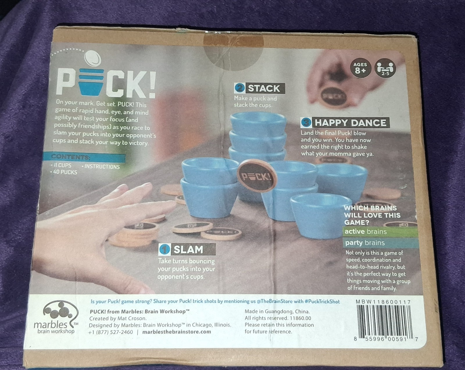 Marbles Brain Workshop Puck Board Game Slam Stack Party Game 2017 Factory Sealed