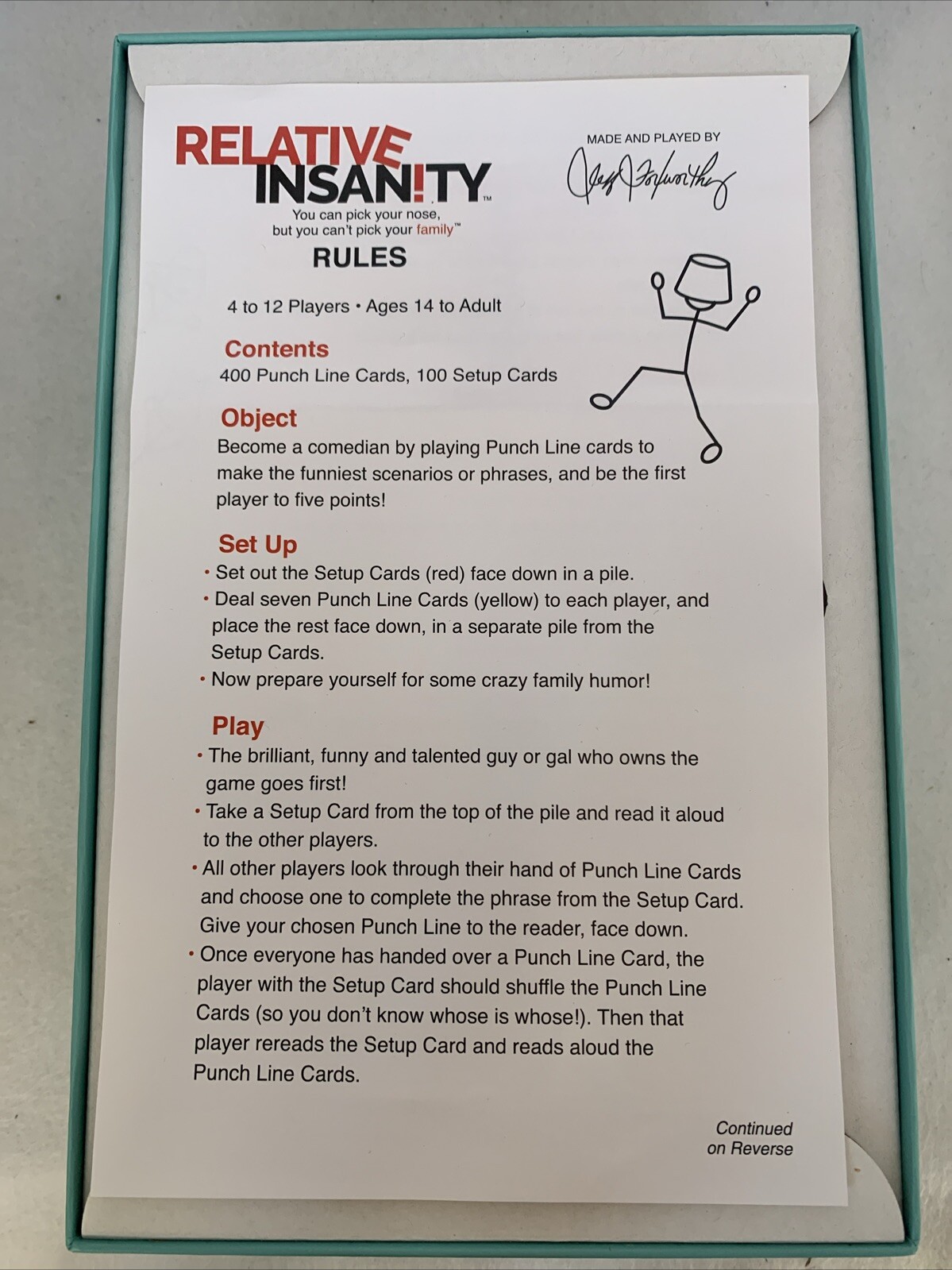 Relative Insanity Family Game by PlayMonster Created by Jeff Foxworthy