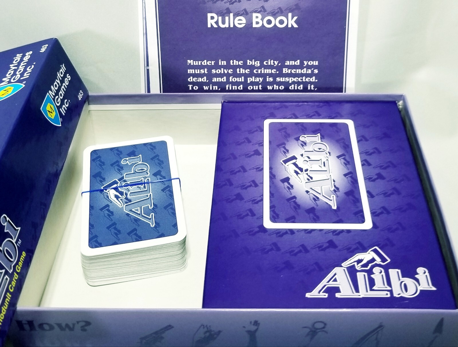 ALIBI Card Game Family Party Whodunit Deduction Game ▪︎ Mayfair Games