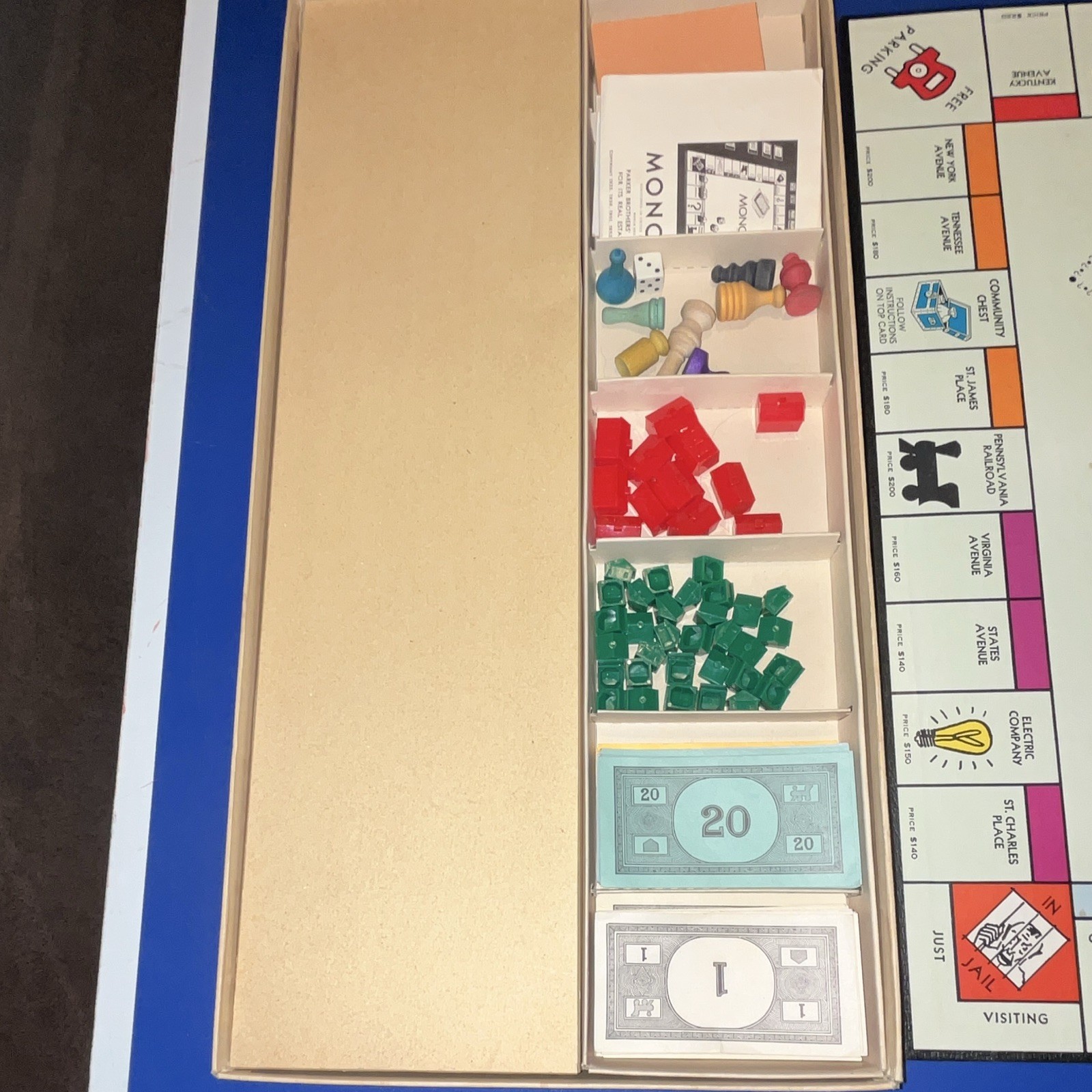 Parker Brothers Monopoly Vintage 1950’s Real Estate Board Game 2+ Players