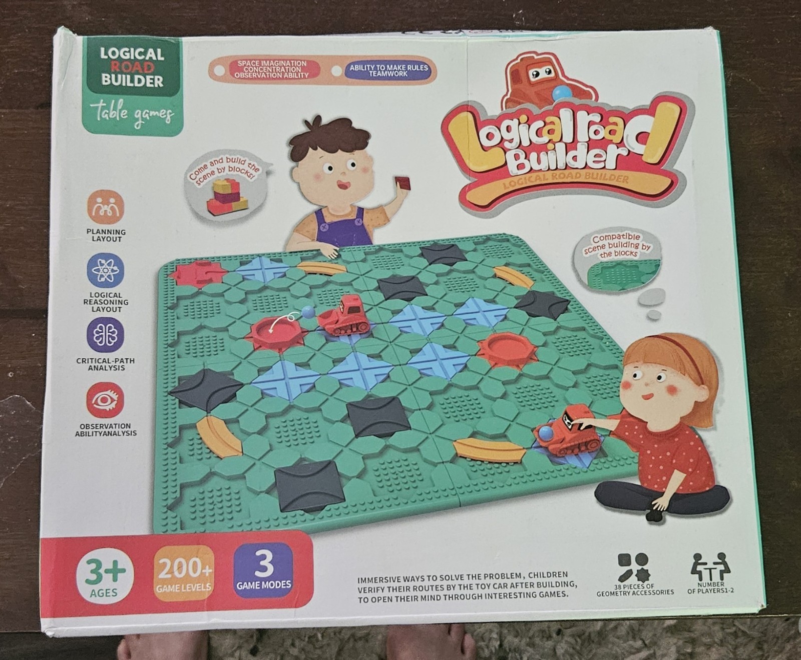 Logical Road Builder Vehicles Board Game Complete Set Ages 3+ 1-2 Players
