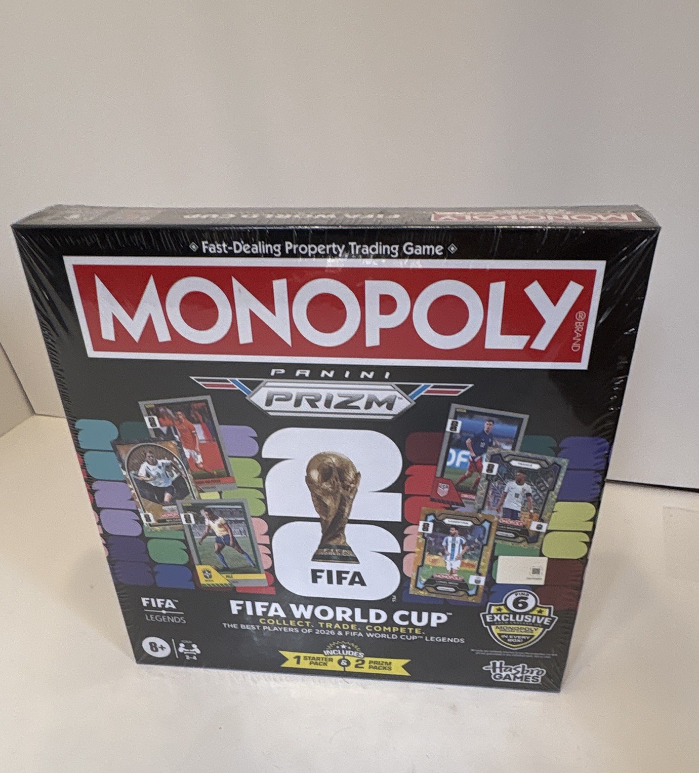 SEALED Hasbro Monopoly: FIFA World Cup Board Game w/ Starter Pack & 2 Prizm Pack