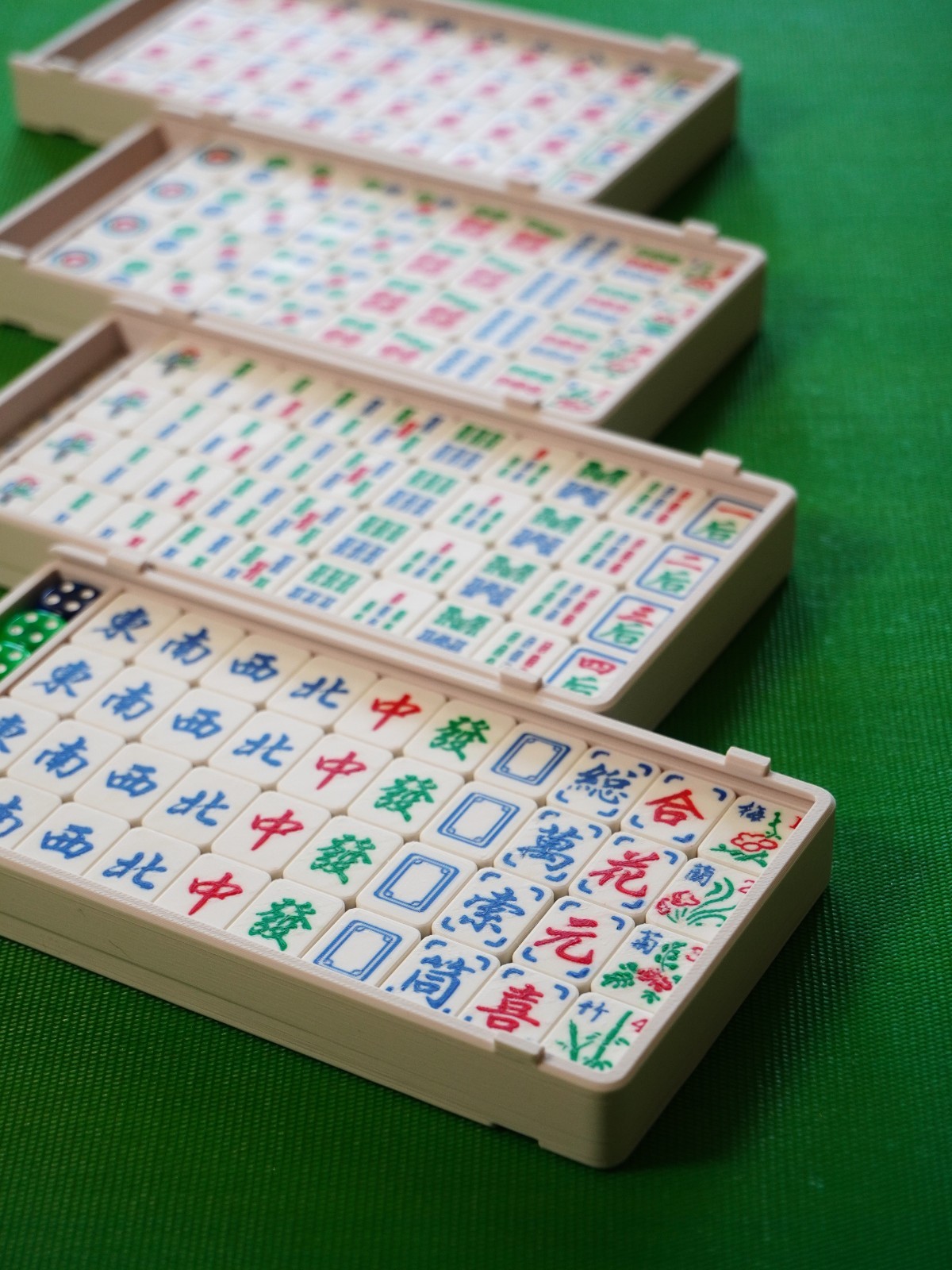 Travel Vietnamese Mahjong 160 Set / Mạt Chược / Mat Chuoc (Green)