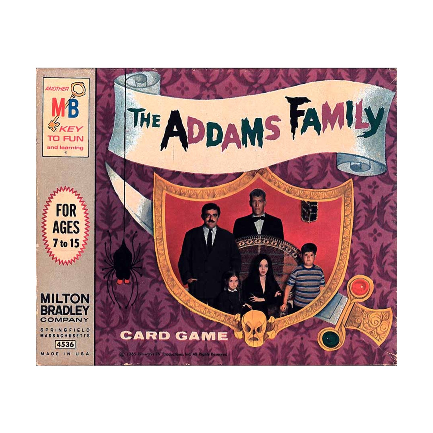 MTB Boardgame Addams Family Card Game Box Fair/VG+