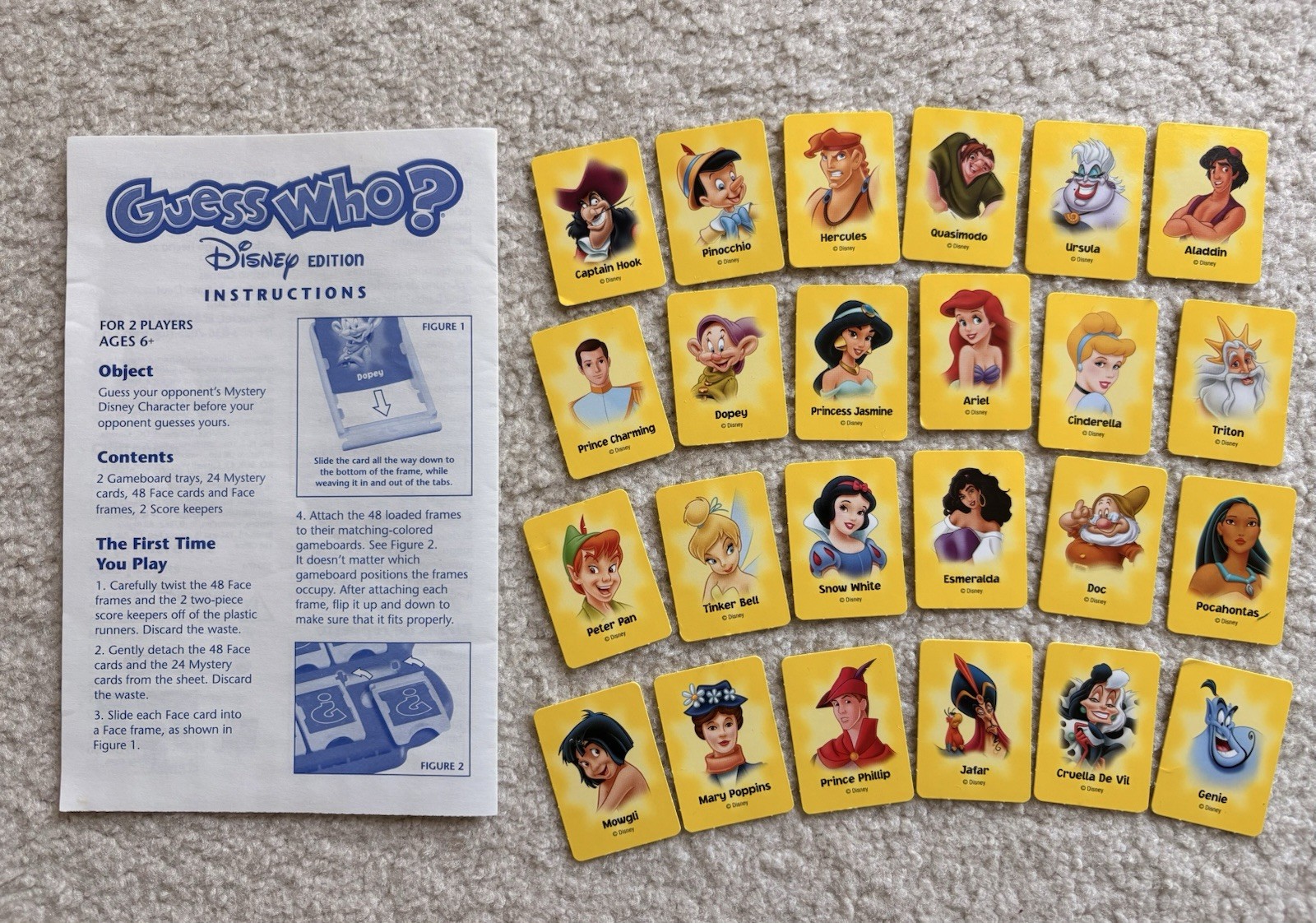 Disney Edition Guess Who? Board Guessing Game Disney Characters 100% Complete