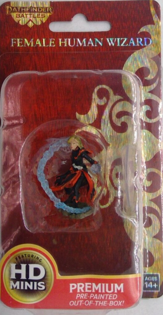 PATHFINDER BATTLES FEMALE HUMAN WIZARD PREMIUM MINIATURES EXP BRAND NEW