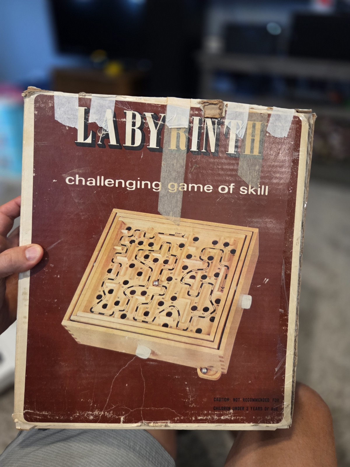 Vintage Labyrinth Wooden Marble Tilting Maze Puzzle Game Roll-A-Maze