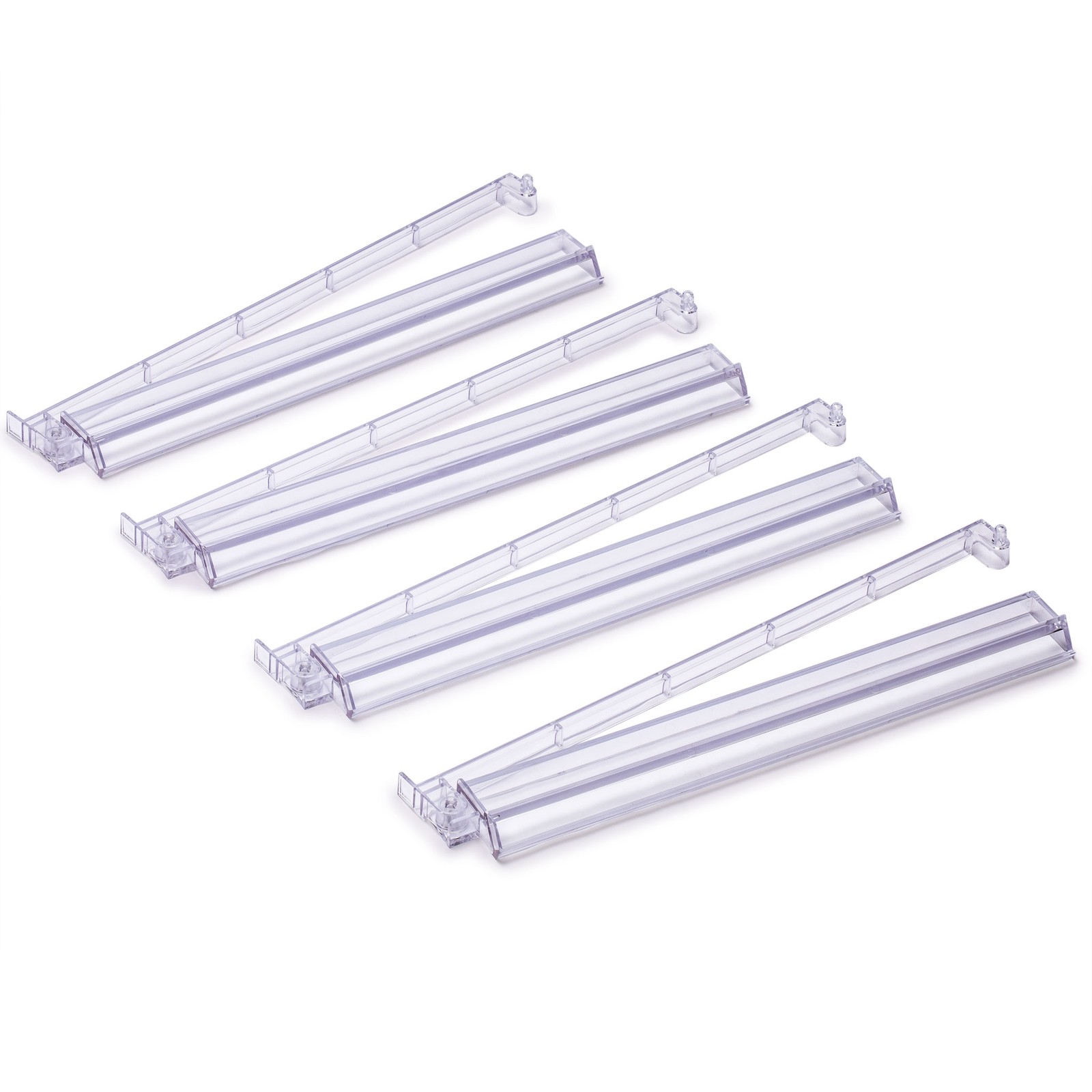 Modern Mahjong Racks with Built-in Pushers – Clear – Set of 4