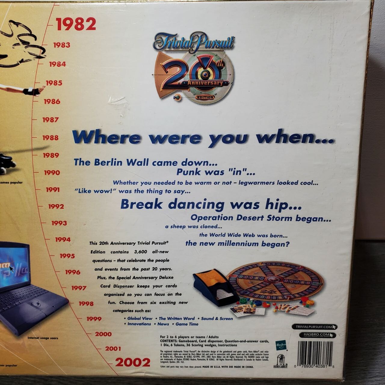 Trivial Pursuit 20th Anniversary Edition Trivia 2002 Game – New Factory Sealed