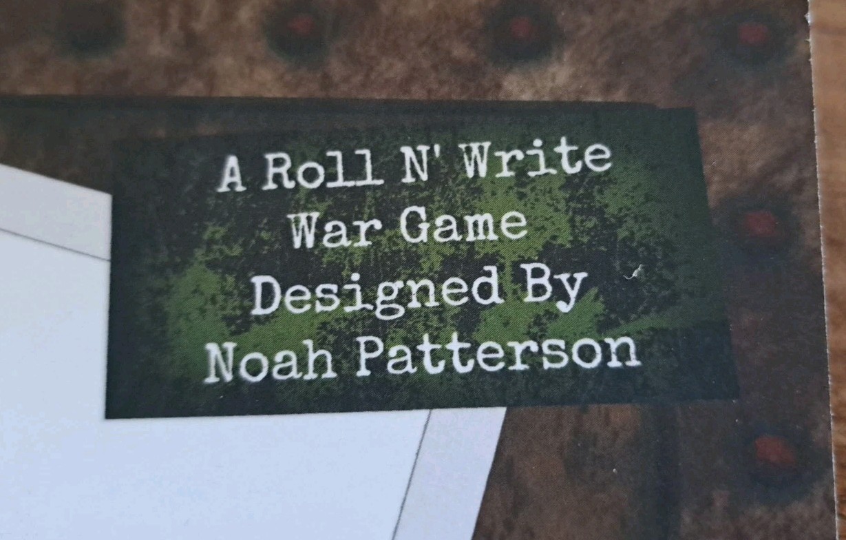 New “One Page WW2 Tank War Ardennes War Game By Noah Patterson NEW
