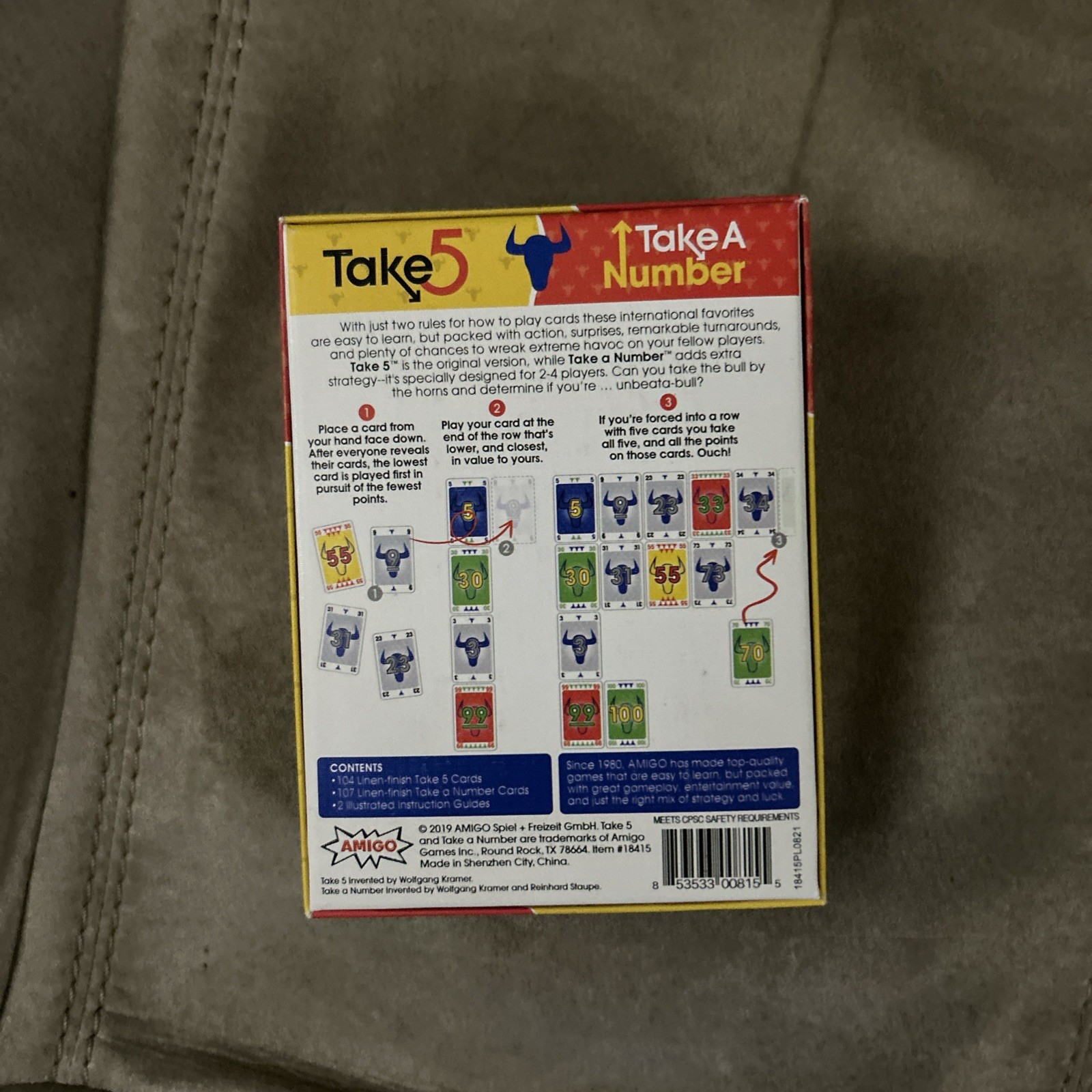 2019 Amigo “Take 5” & “Take A Number” Game – 6 X NIMMT