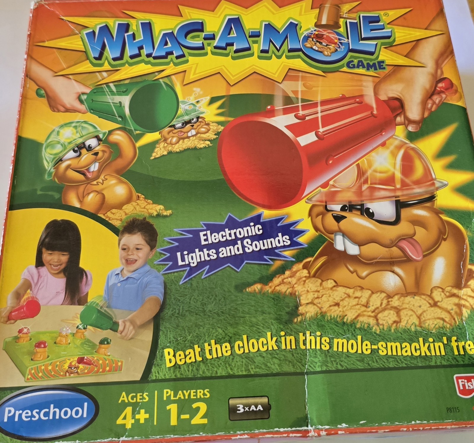 Fisher Price Whac-A-Mole Game 1-2 Players Preschool Gifts Holidays Family Fun