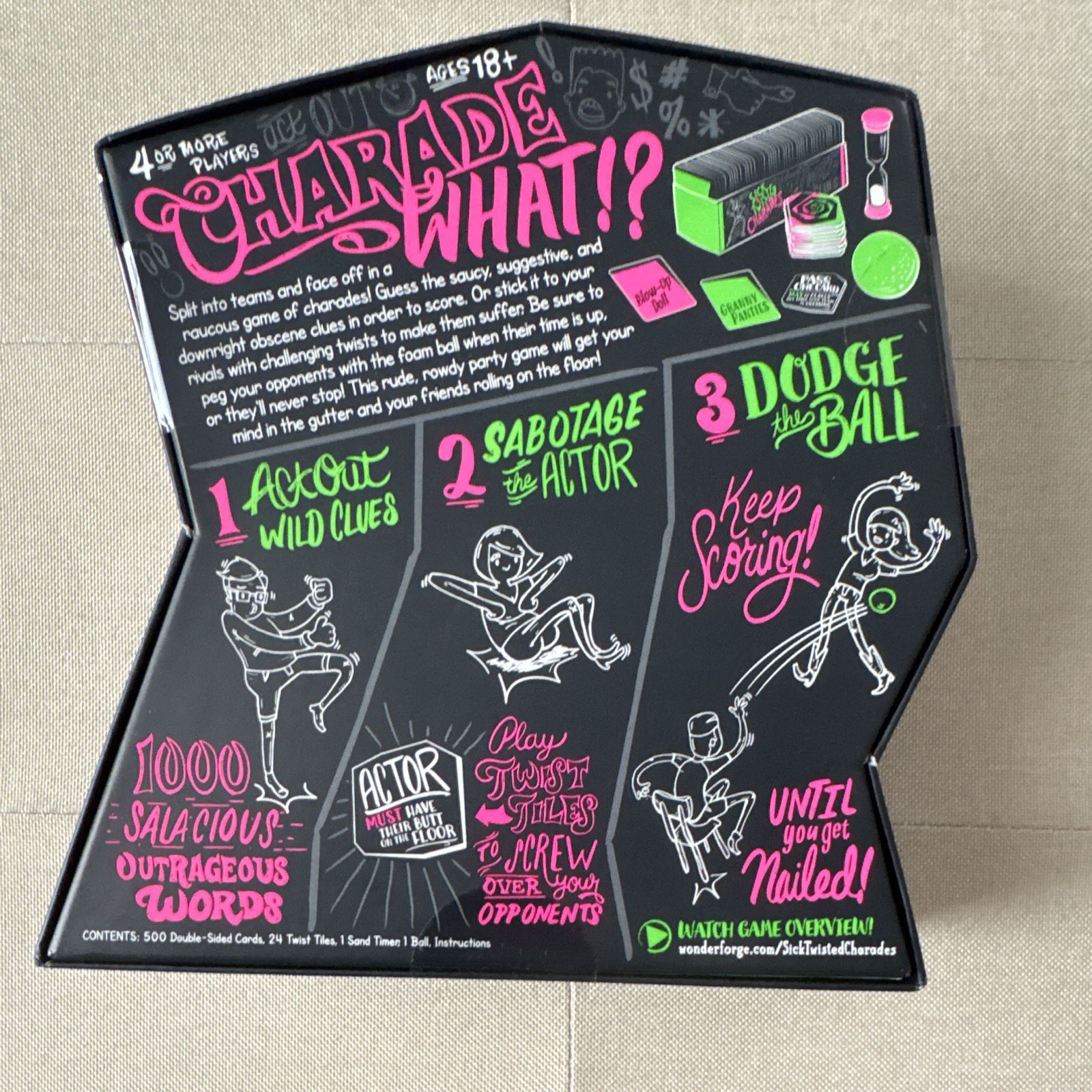 Wonder Forge Sick & Twisted Charades Adult Humor Party Game, 18+, 4+ Players
