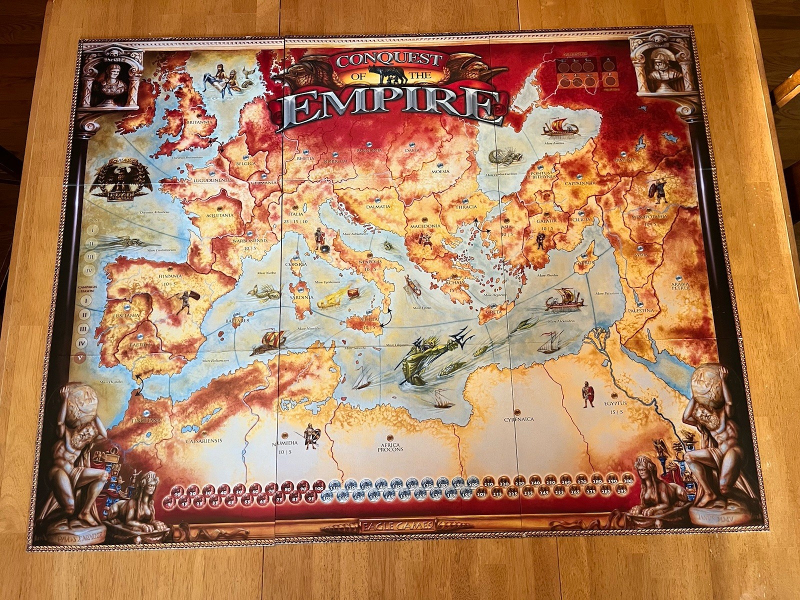 Conquest of the Empire Board Game Eagle Games Version 2005 Nearly Complete Figs
