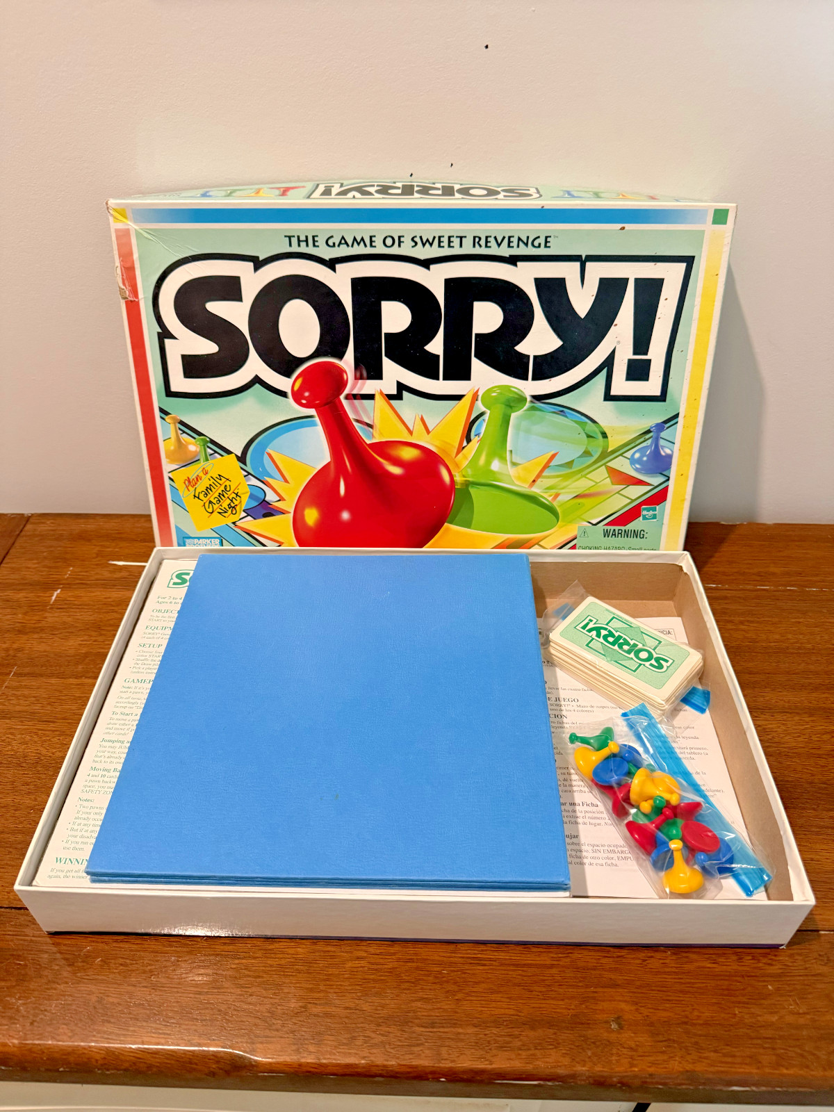 Vintage 1998 Hasbro Parker Brothers SORRY! Board Game 100% Complete Family Game