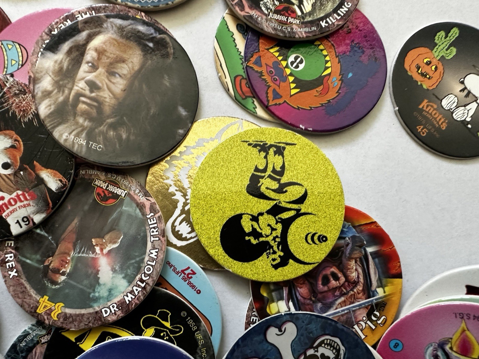 Vintage POG Pogs and Slammers HUGE LOT Plastic Slammers with Various POG Caps