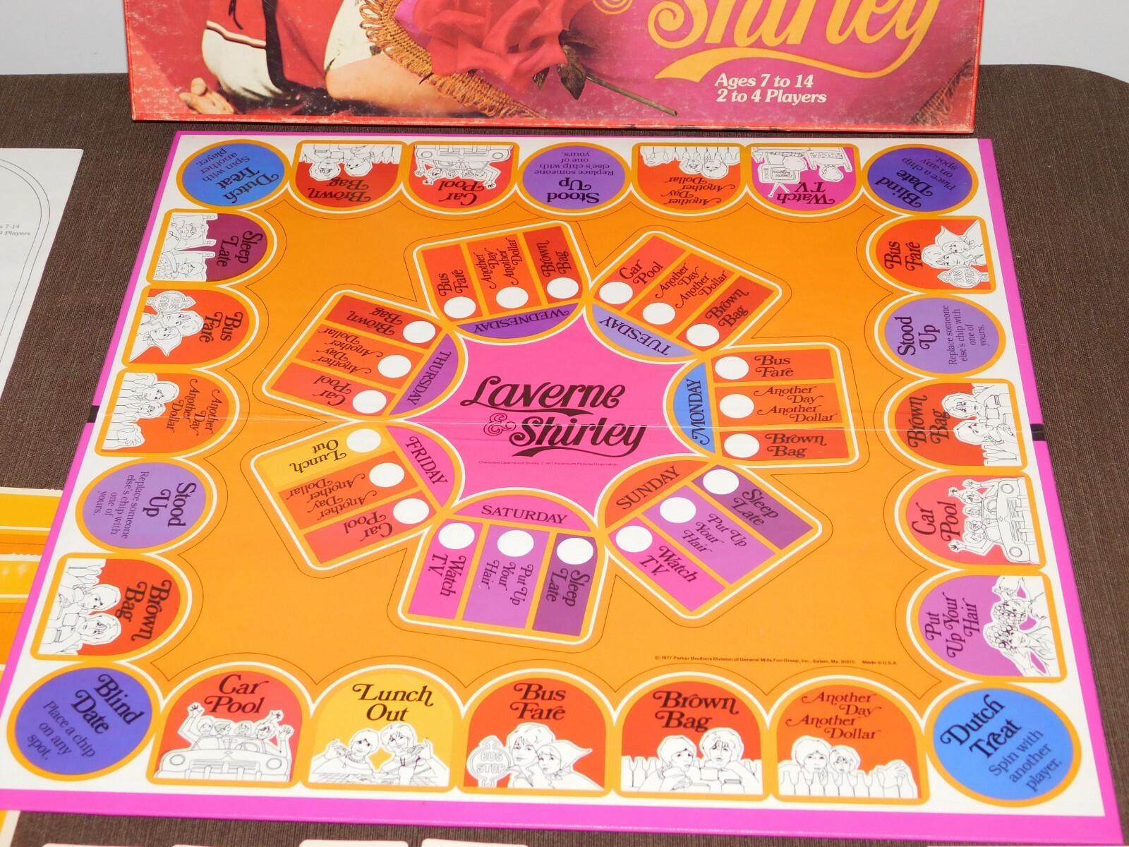VINTAGE 1977 PARKER BROTHERS LAVERNE & SHIRLEY BOARD GAME COMPLETE