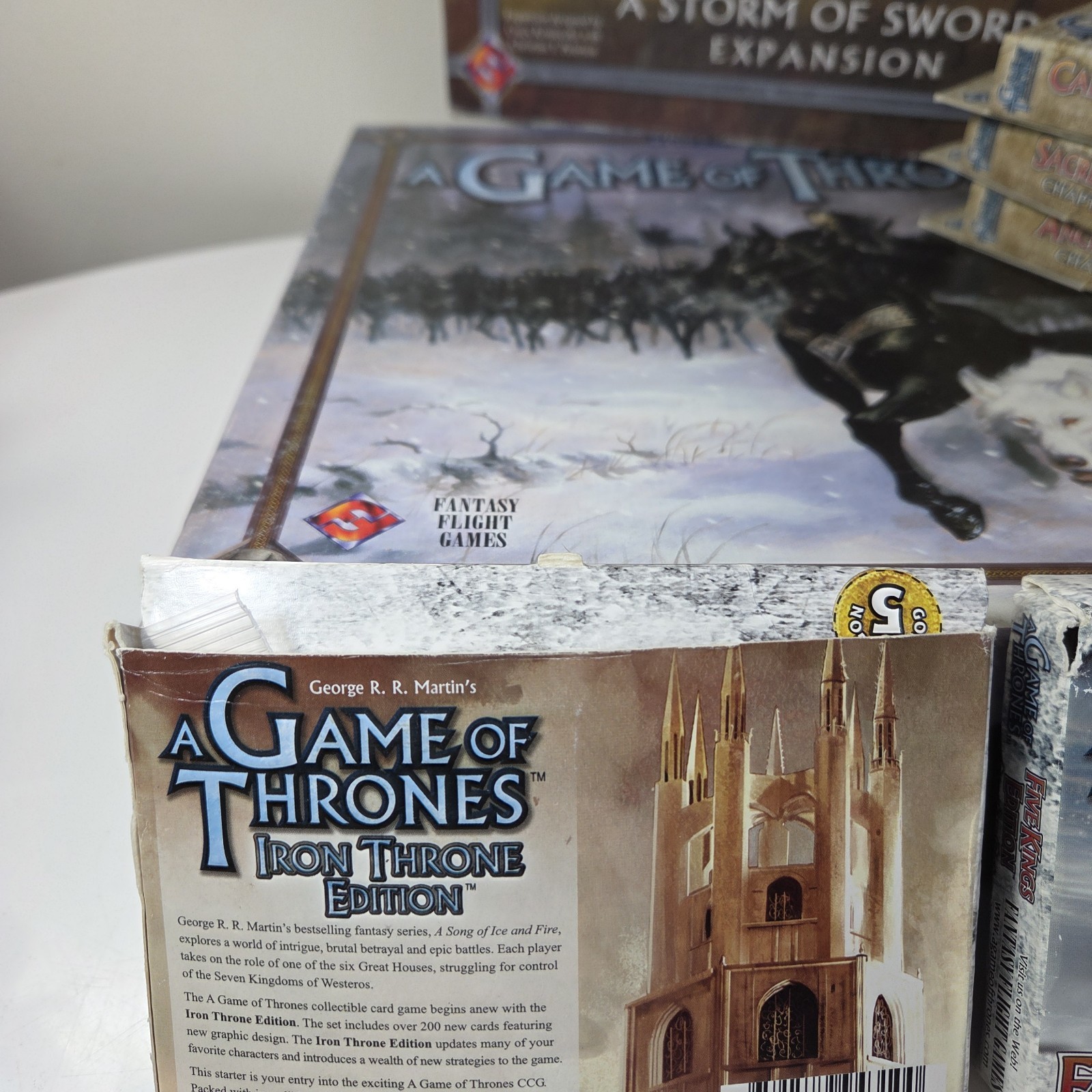 Lot Game of Thrones Core w Expansion, 3 Chapter Packs plus 2 Starter Packs
