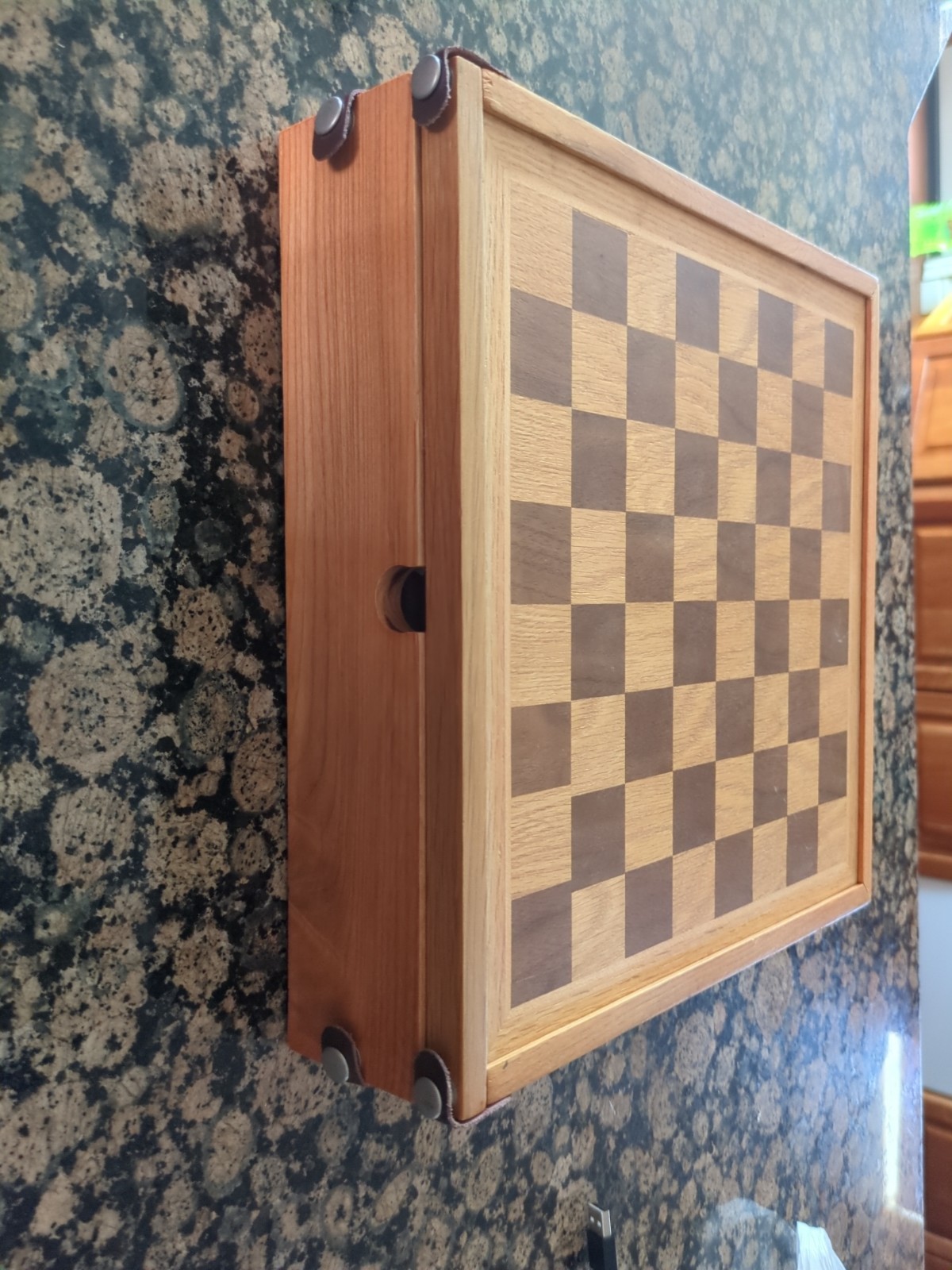 Wood Flip Game Board Set, Checkers, Backgammon, Dice, Poker Chips Cards Dice