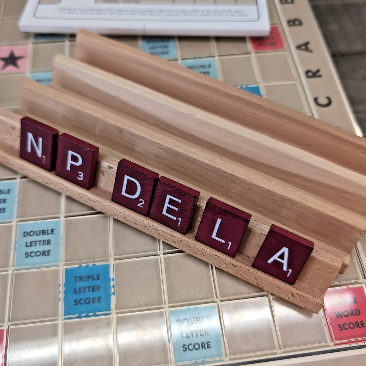 Vintage Scrabble Deluxe Edition 1989 Milton Bradley Rotating Board Complete