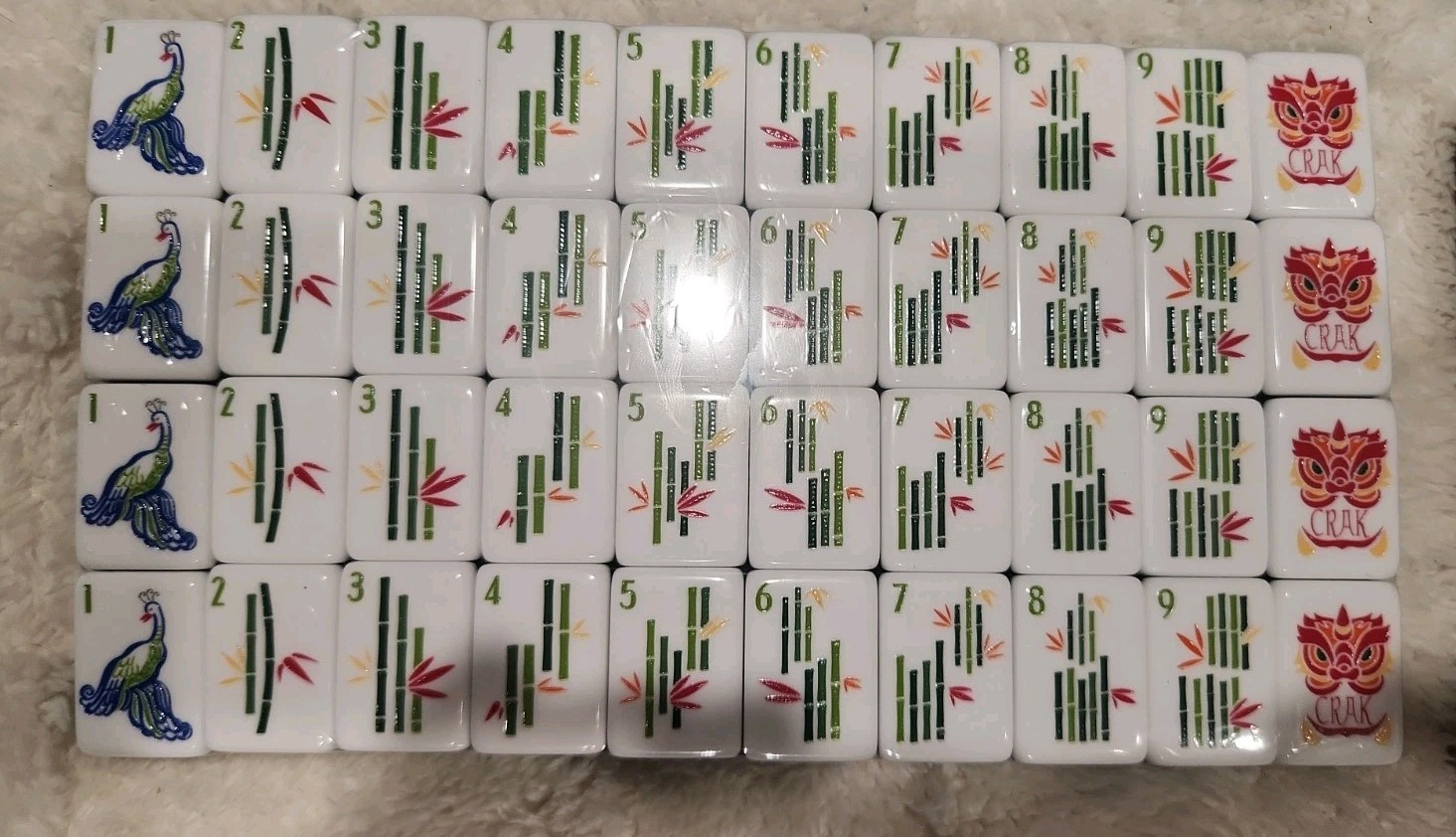 American Mahjong Game Set, 160 Layered Mah Jong Tiles Wood Pattern (1S-6-3 (07