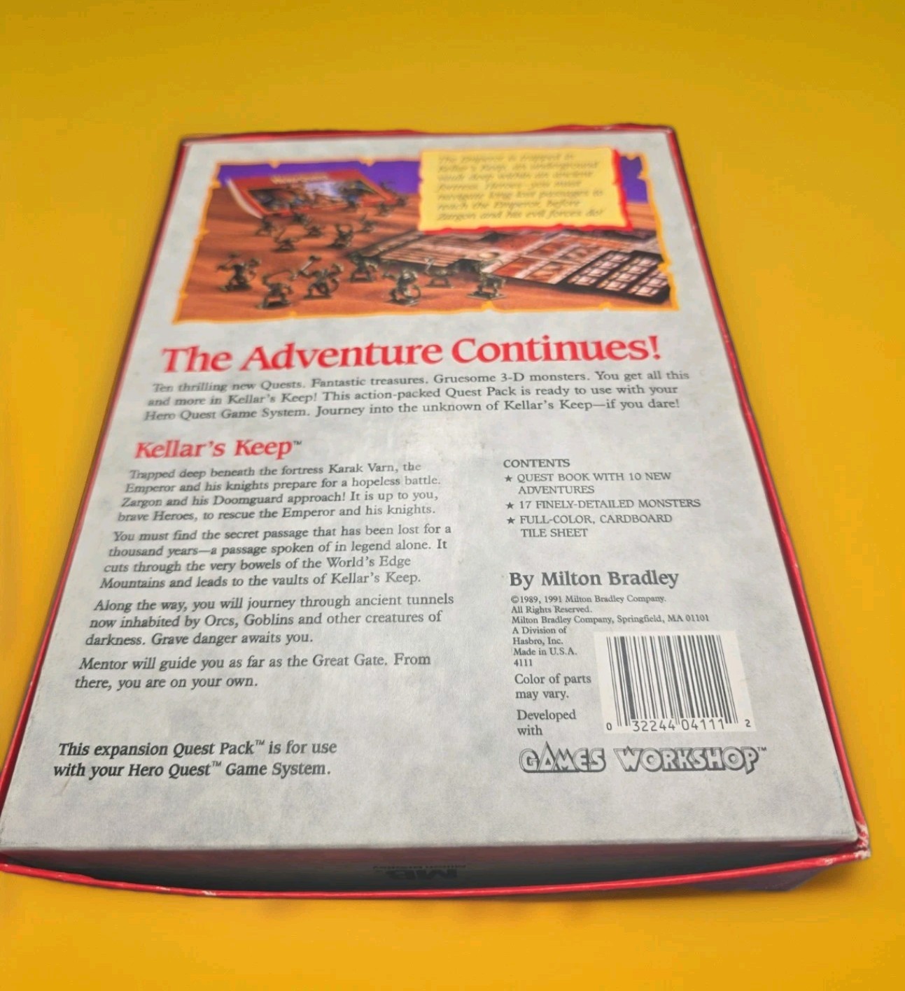 HeroQuest Kellar’s Keep 1991 MB 4111 Box & Order Form Only No Pieces Rare