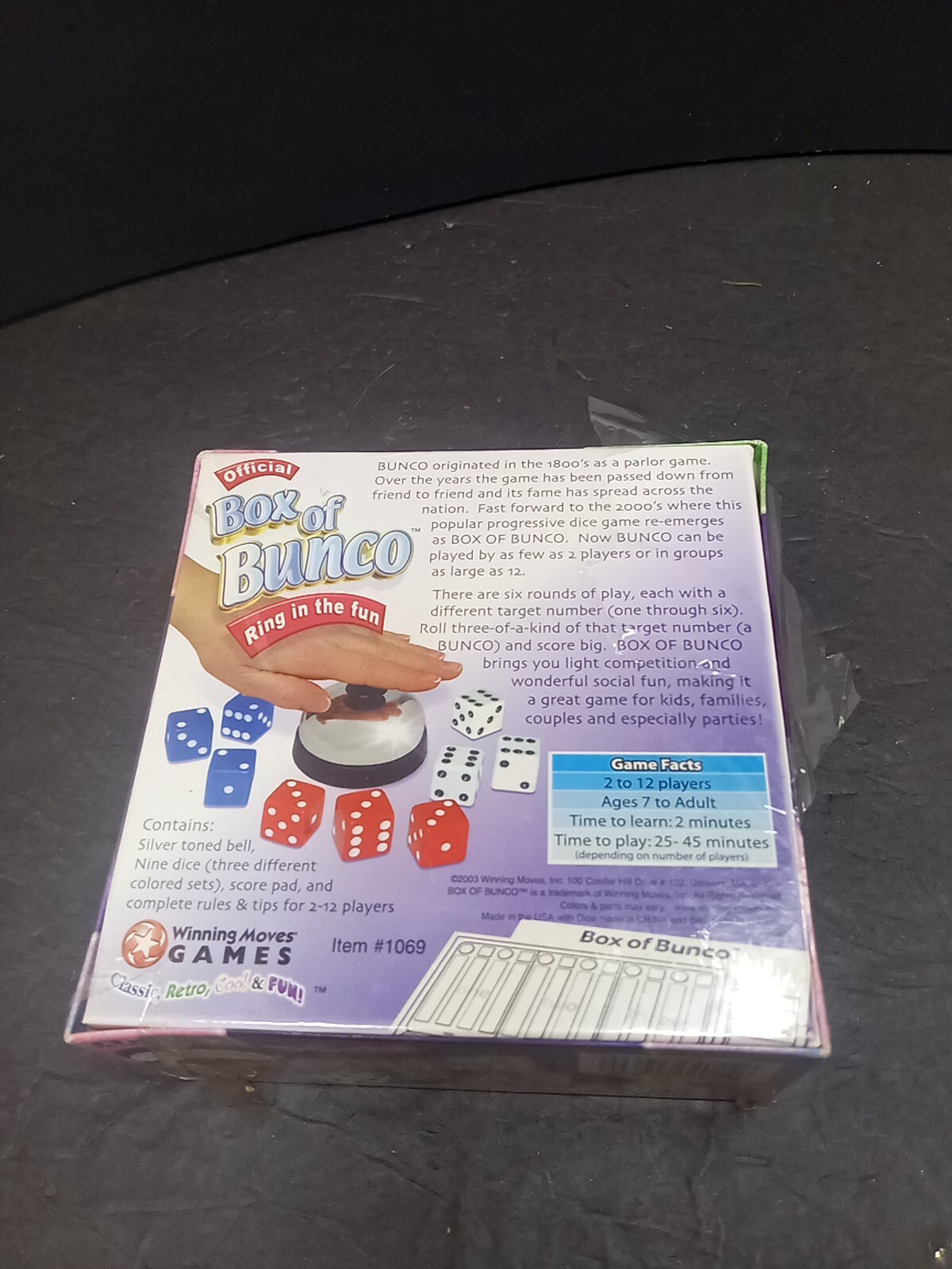 ❤️ The Official Box of Bunco Winning Moves 2003 Edition Sealed Box