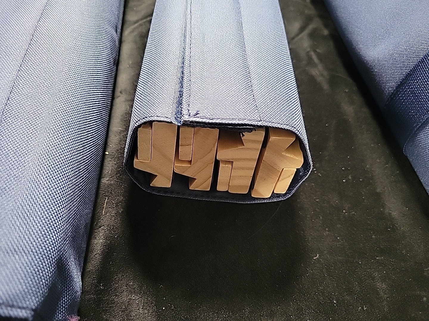 American Mahjong Set with Indigo Tiles Blue Soft Case All-in-One Racks (A7)