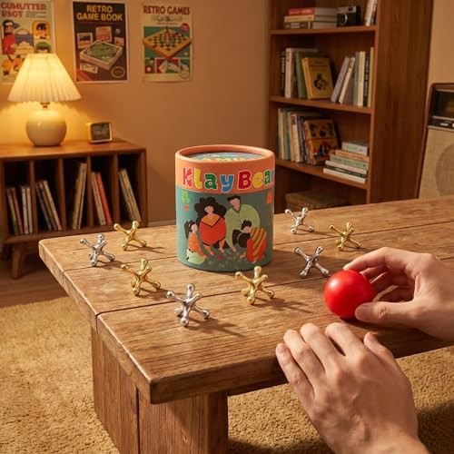 Metal Jacks Game Set Classic Retro Toy 10 Jacks 2 Balls Hand-Eye Coordination