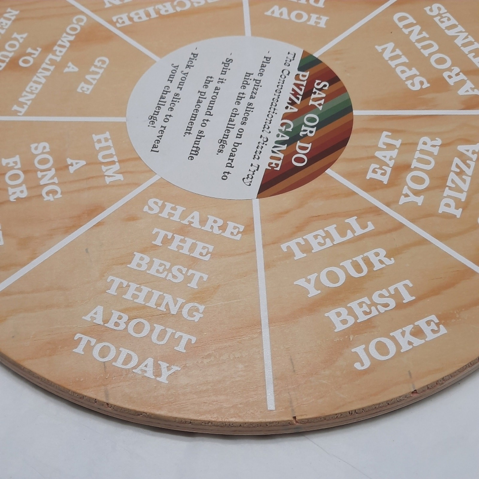 The Conversational Pizza Tray Say Or Do Pizza Game Wooden