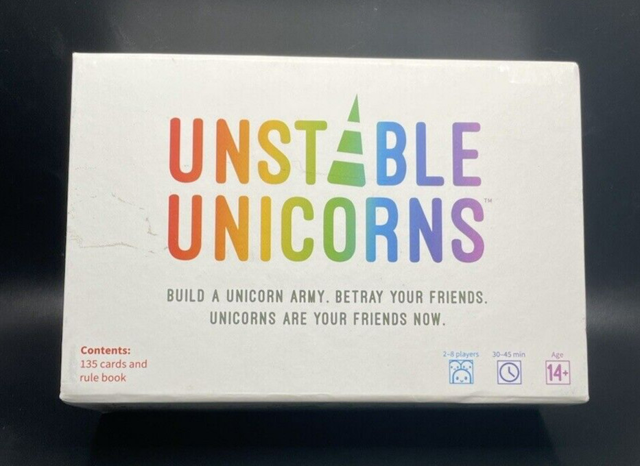 Unstable Unicorns Original Kickstarter 1st Edition Card Game 2018 14 and up.